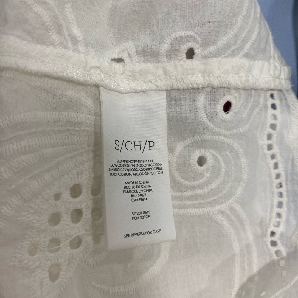 Cabi White Eyelet Coverup Size Small - Picture 7 of 8